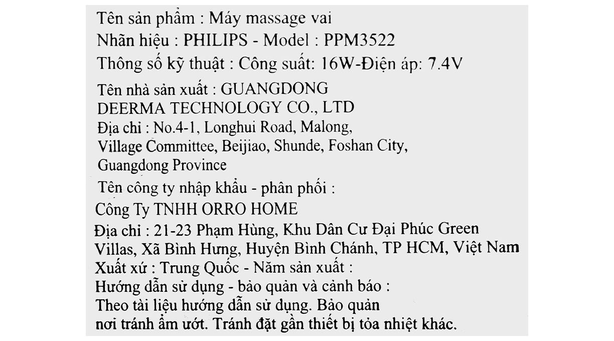 Máy massage cổ vai gáy Philips PPM3522