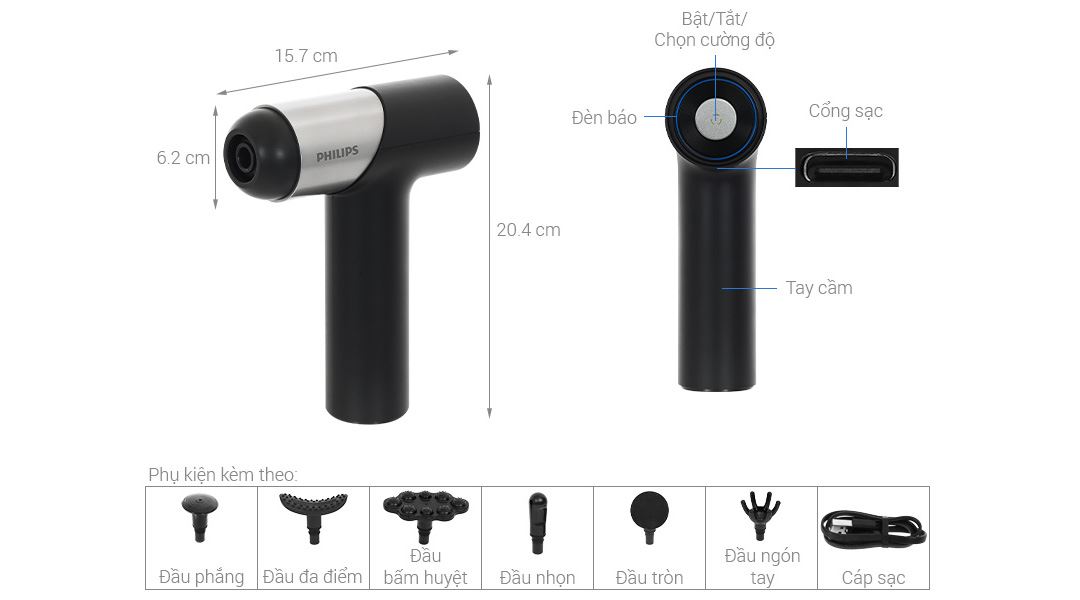 Máy massage toàn thân cầm tay Philips PPM7323 - 8