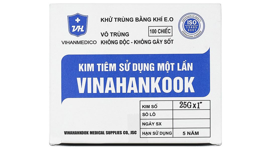 Đầu kim tiêm sử dụng một lần Vinahankook 25G x 1’’
