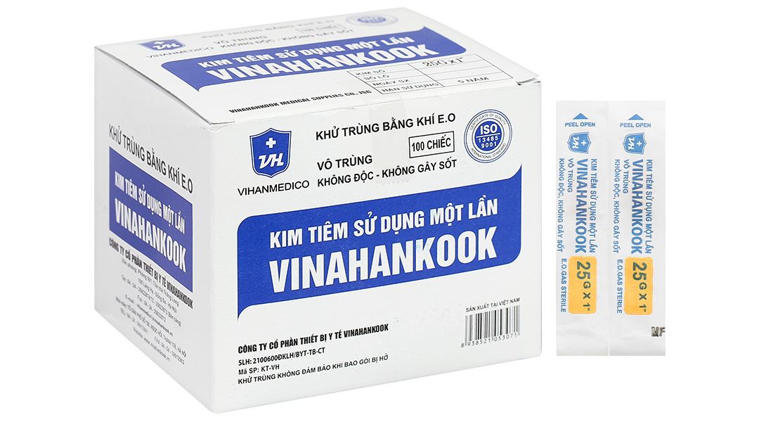 Đầu kim tiêm sử dụng một lần Vinahankook 25G x 1’’