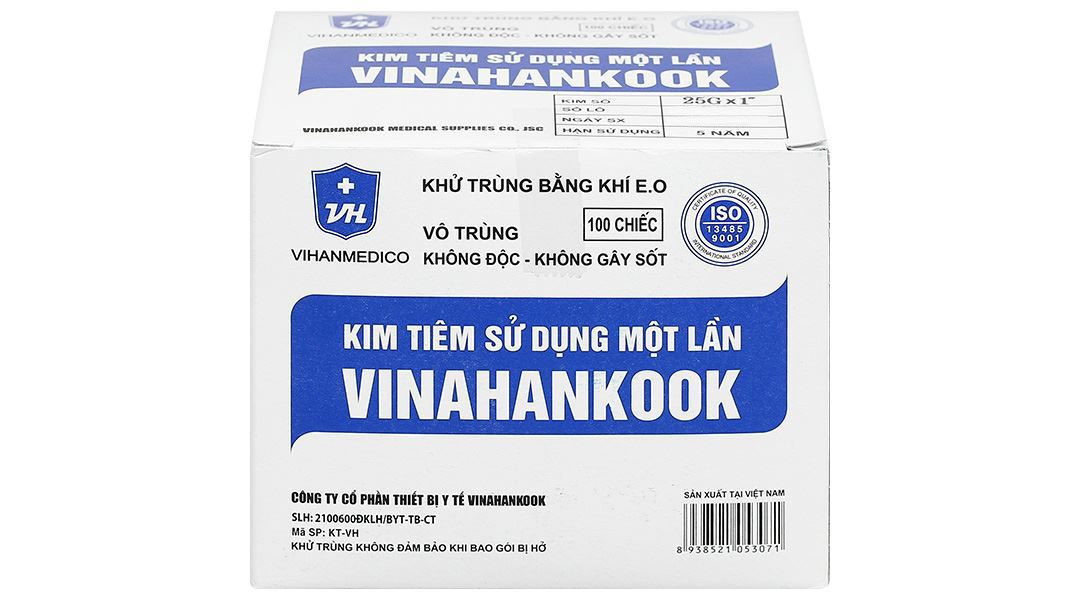 Đầu kim tiêm sử dụng một lần Vinahankook 25G x 1’’