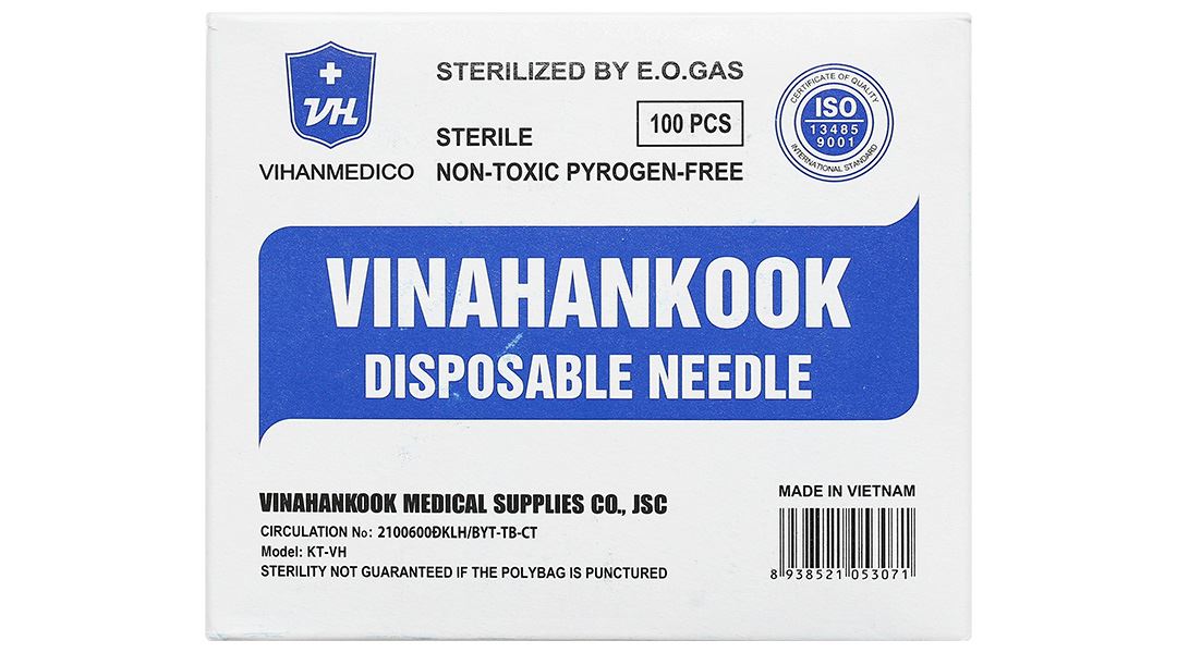 Đầu kim tiêm sử dụng một lần Vinahankook 25G x 1’’