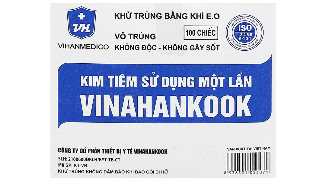 Đầu kim tiêm sử dụng một lần Vinahankook 25G x 1’’