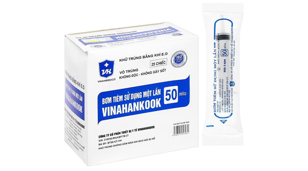 Bơm tiêm cho ăn sử dụng một lần Vinahankook 50ml/cc