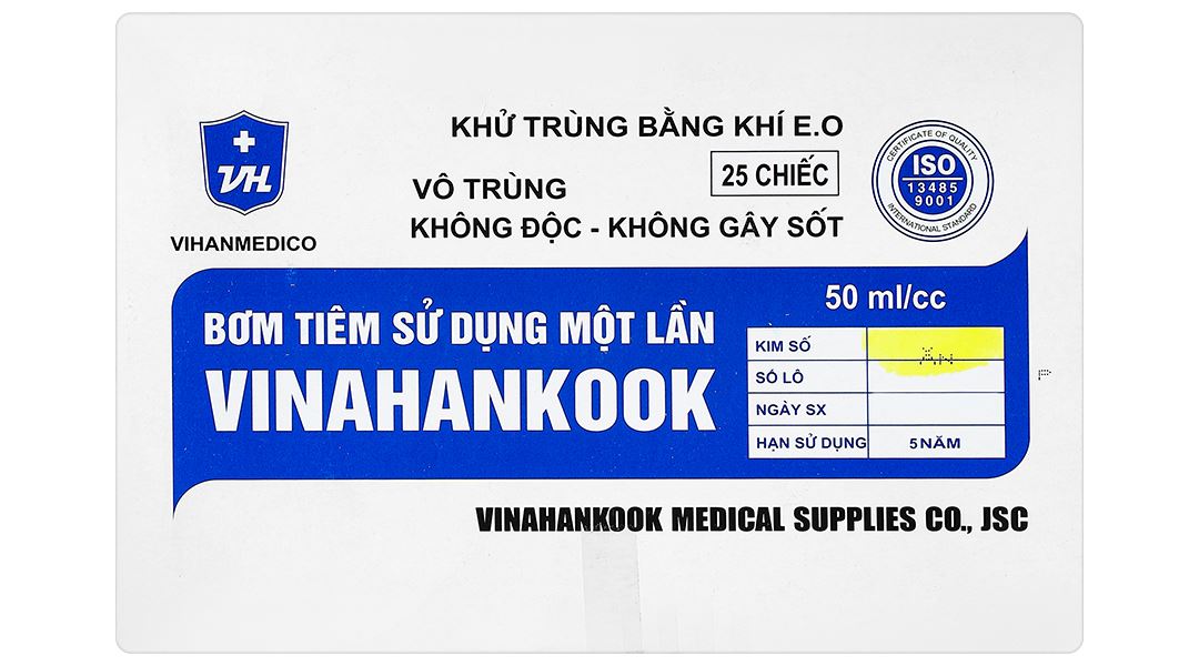 Bơm tiêm cho ăn sử dụng một lần Vinahankook 50ml/cc