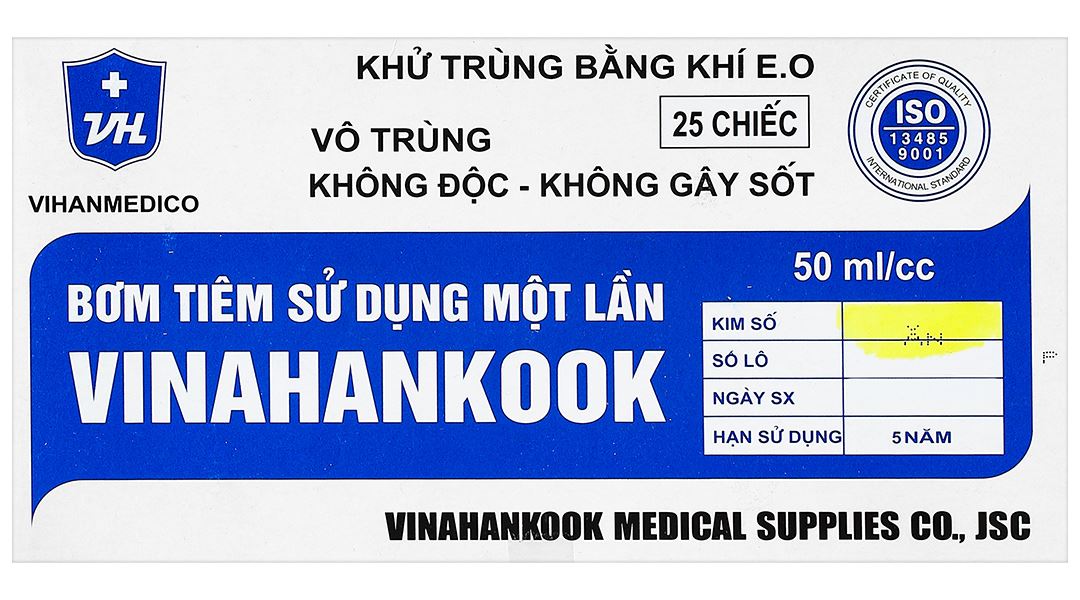 Bơm tiêm cho ăn sử dụng một lần Vinahankook 50ml/cc