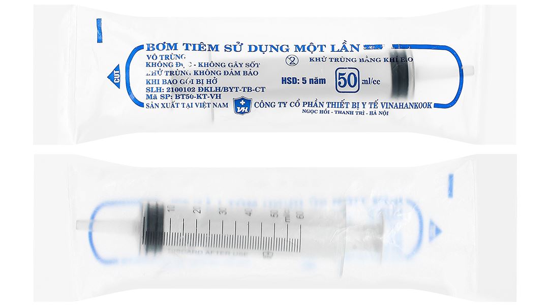 Bơm tiêm cho ăn sử dụng một lần Vinahankook 50ml/cc