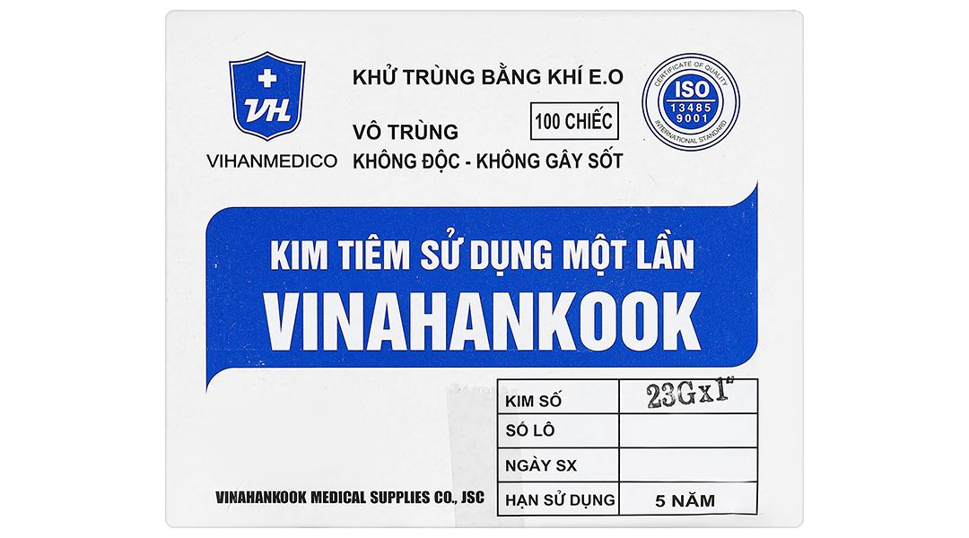 Đầu kim tiêm sử dụng một lần Vinahankook 23G x 1’’