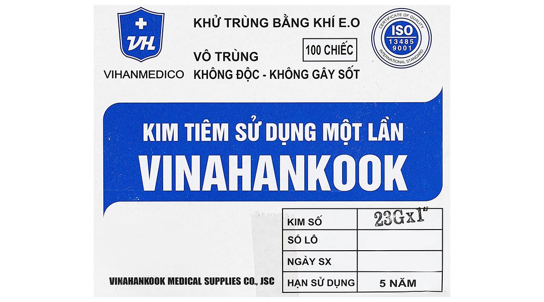 Đầu kim tiêm sử dụng một lần Vinahankook 23G x 1’’