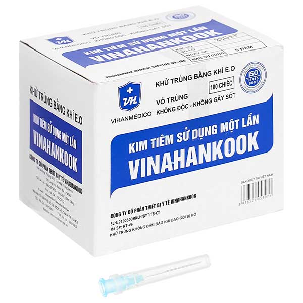 Đầu kim tiêm sử dụng một lần Vinahankook 23G x 1’’ hộp 100 cái