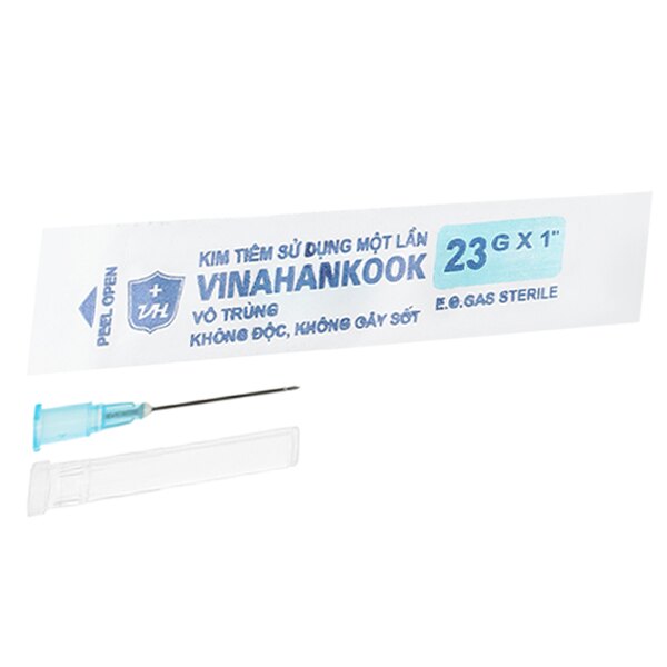 Đầu kim tiêm sử dụng một lần Vinahankook 22G x 1 1/4’’ gói 1 cái
