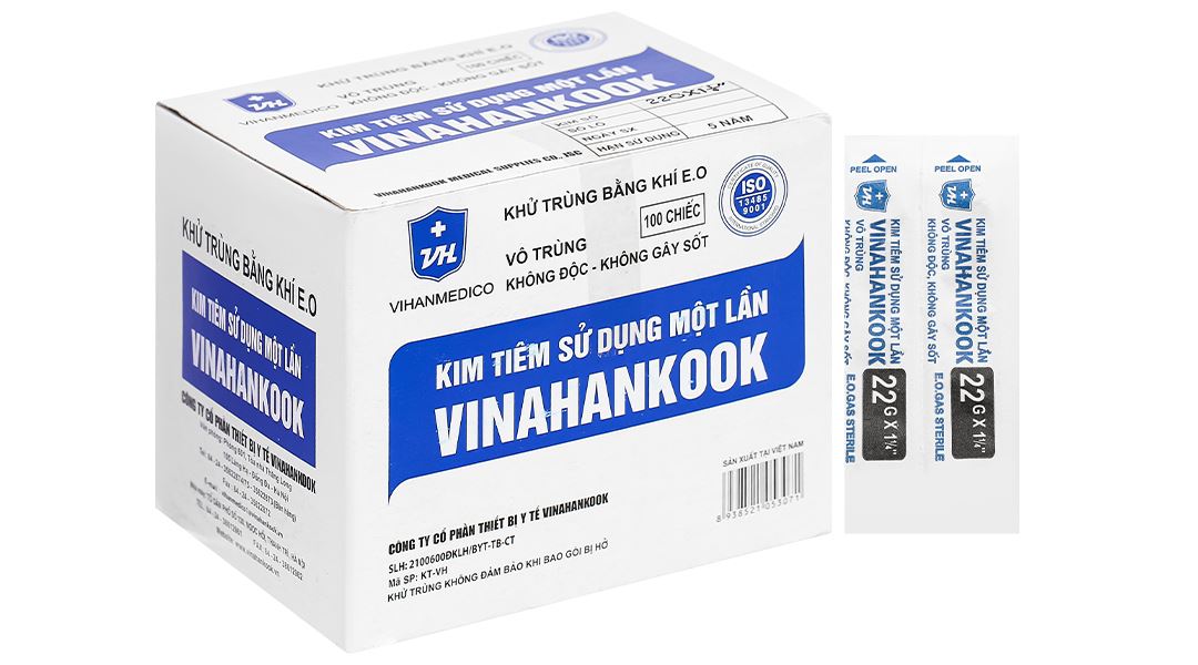 Đầu kim tiêm sử dụng một lần Vinahankook 22G x 1 1/4’’