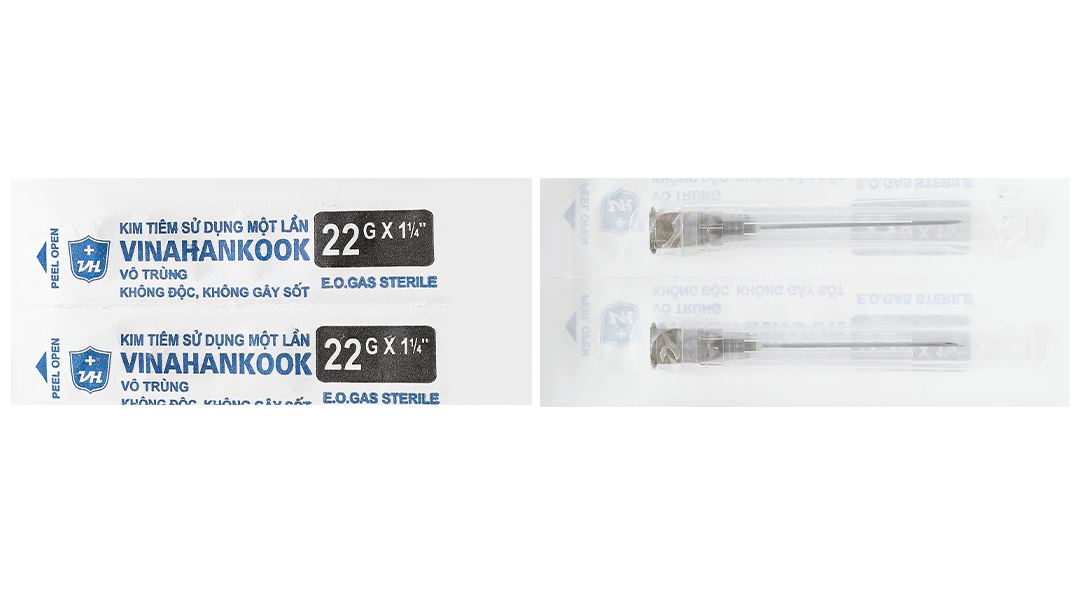 Đầu kim tiêm sử dụng một lần Vinahankook 22G x 1 1/4’’