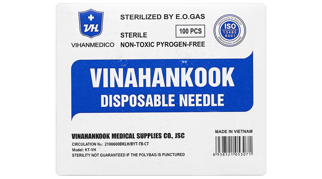 Đầu kim tiêm sử dụng một lần Vinahankook 22G x 1 1/4’’