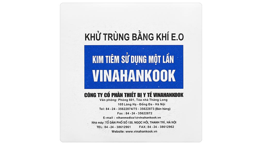 Đầu kim tiêm sử dụng một lần Vinahankook 22G x 1 1/4’’