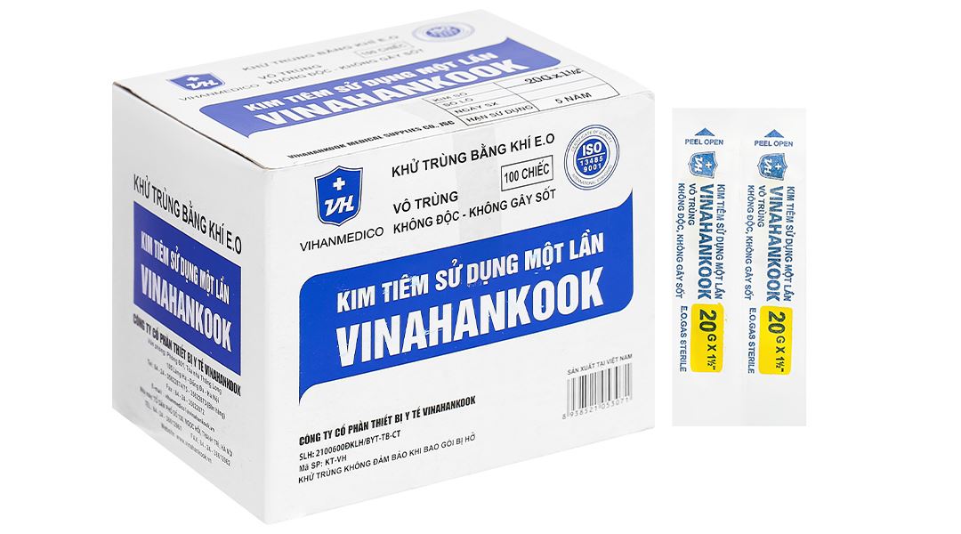 Đầu kim tiêm sử dụng một lần Vinahankook 20G x 1 1/2’’