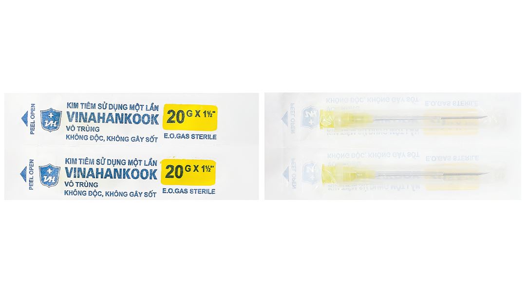 Đầu kim tiêm sử dụng một lần Vinahankook 20G x 1 1/2’’