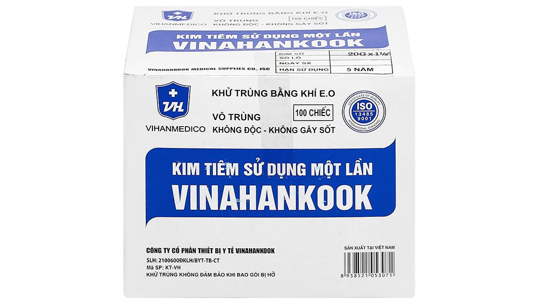 Đầu kim tiêm sử dụng một lần Vinahankook 20G x 1 1/2’’