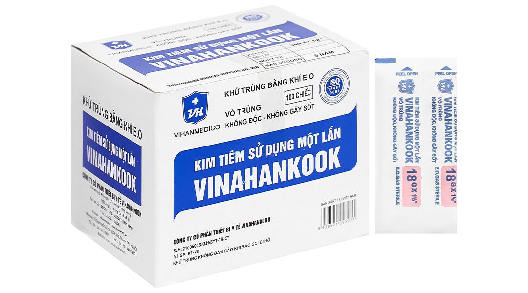 Đầu kim tiêm sử dụng một lần Vinahankook 18G x 1 1/2’’