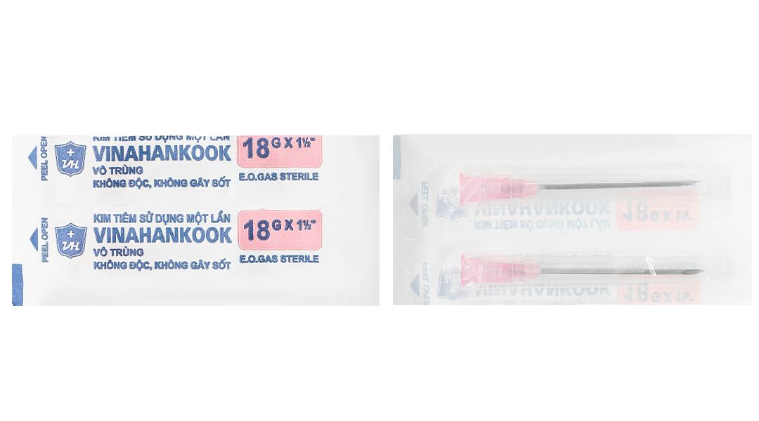Đầu kim tiêm sử dụng một lần Vinahankook 18G x 1 1/2’’