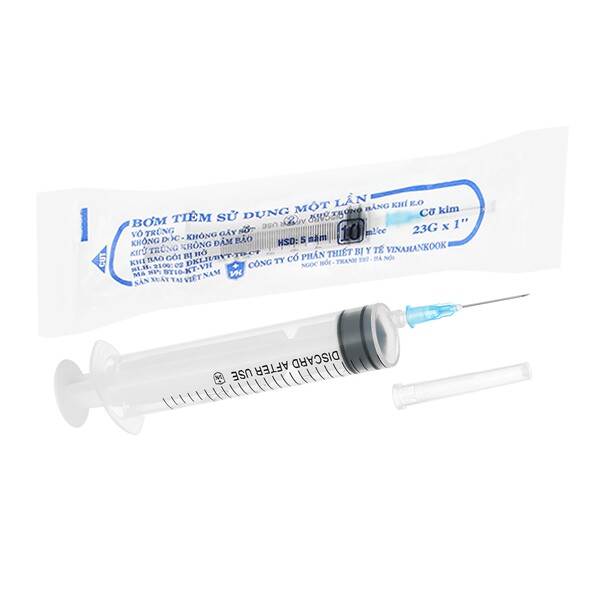 Bơm tiêm sử dụng một lần Vinahankook 10ml/cc 23G x 1’’ gói 1 cái
