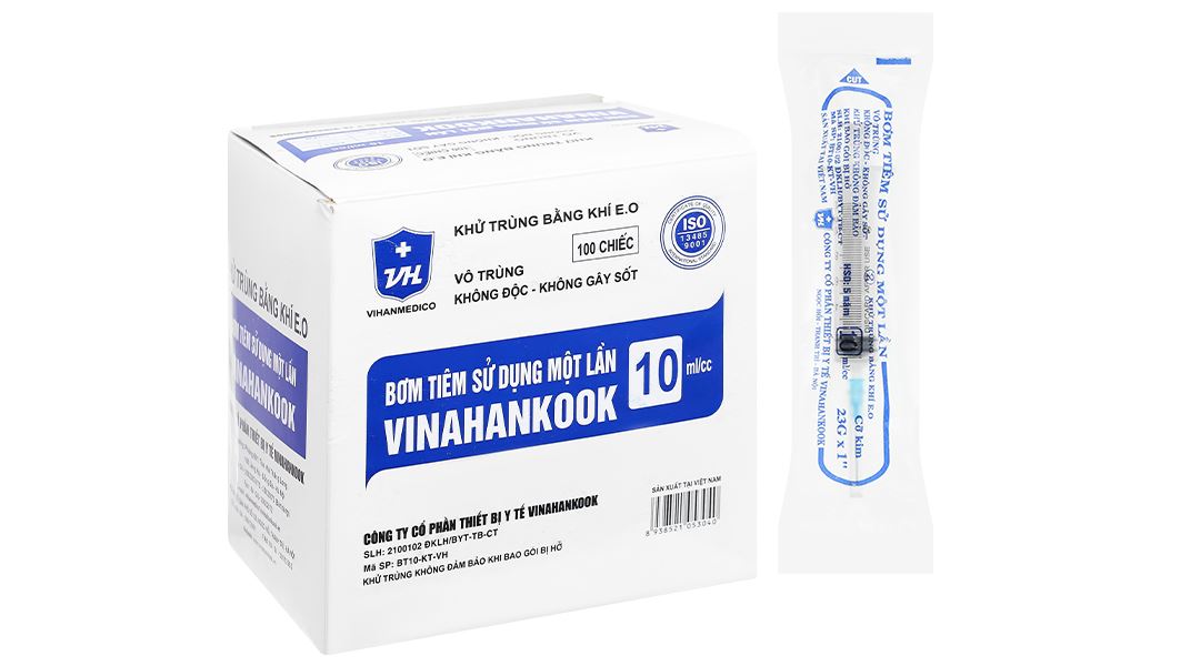 Bơm tiêm sử dụng một lần Vinahankook 10ml/cc 23G x 1’’