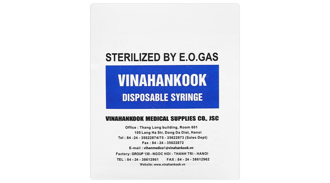 Bơm tiêm sử dụng một lần Vinahankook 10ml/cc 23G x 1’’