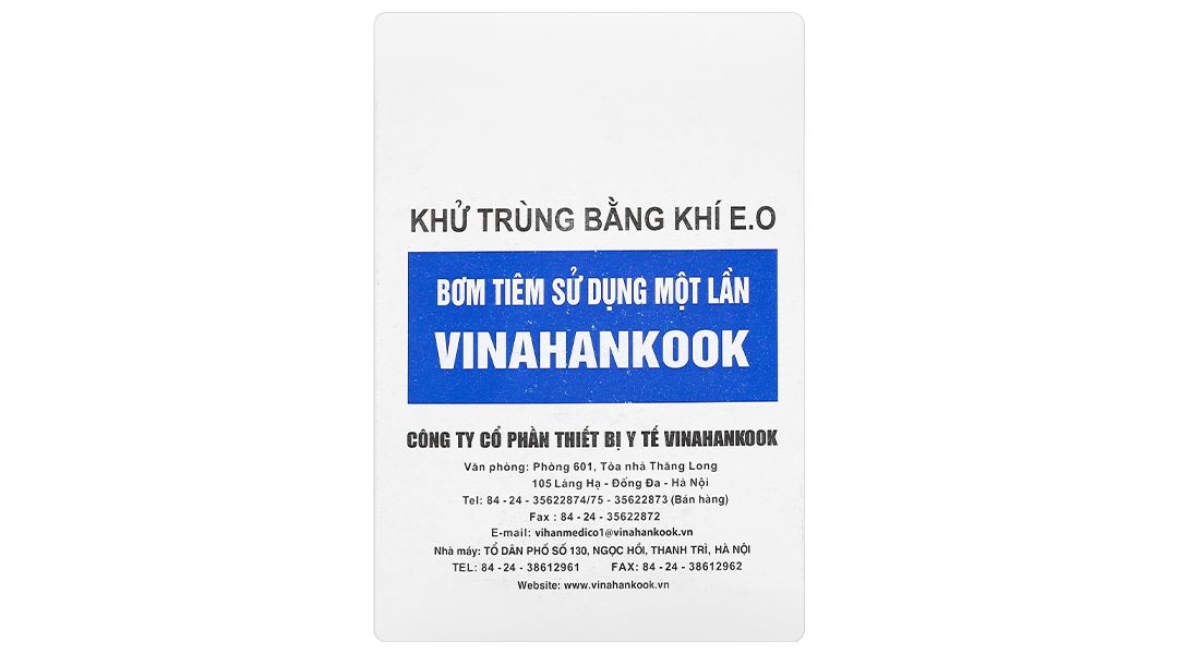 Bơm tiêm sử dụng một lần Vinahankook 10ml/cc 23G x 1’’