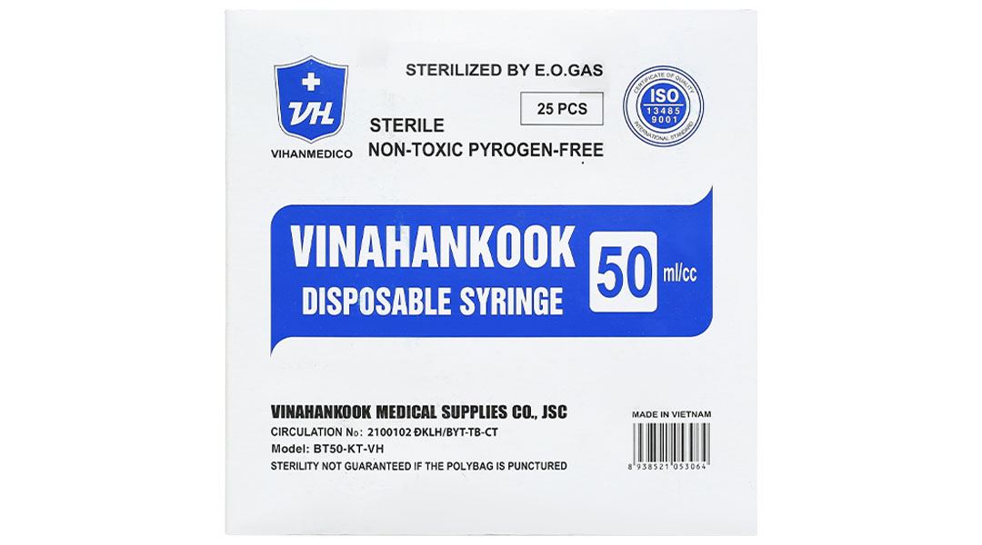 Bơm tiêm sử dụng một lần Vinahankook 50ml/cc