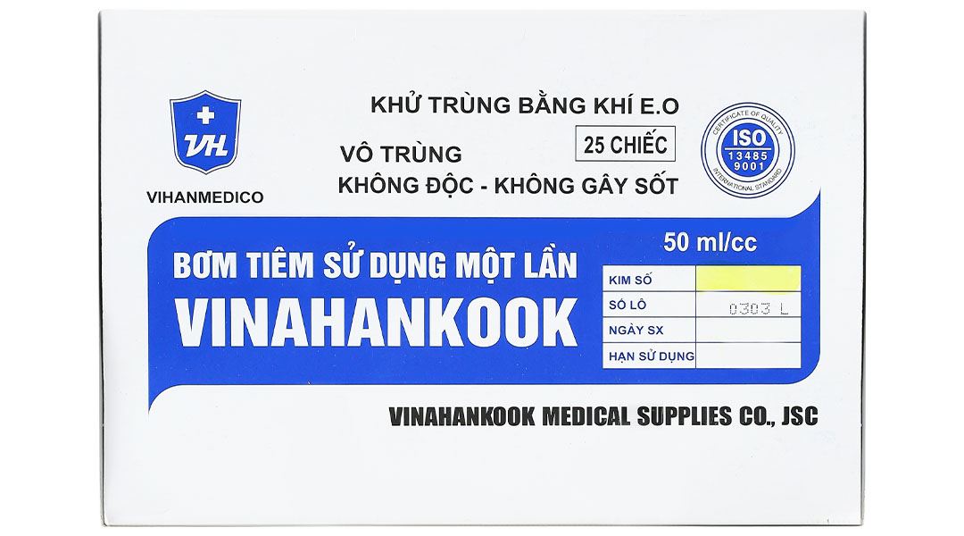 Bơm tiêm sử dụng một lần Vinahankook 50ml/cc