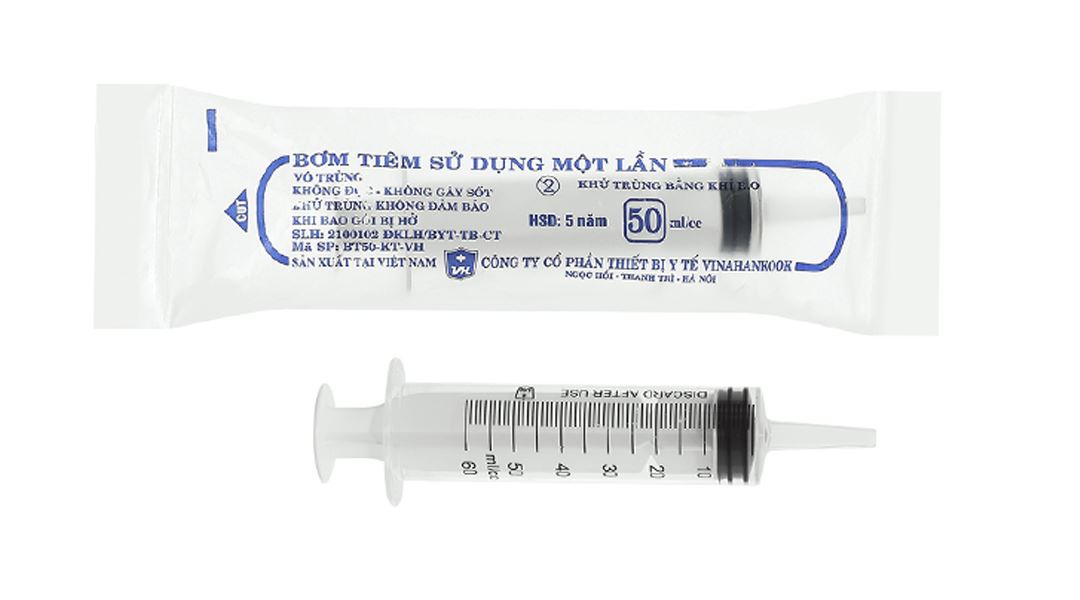 Bơm tiêm cho ăn sử dụng một lần Vinahankook 50ml/cc