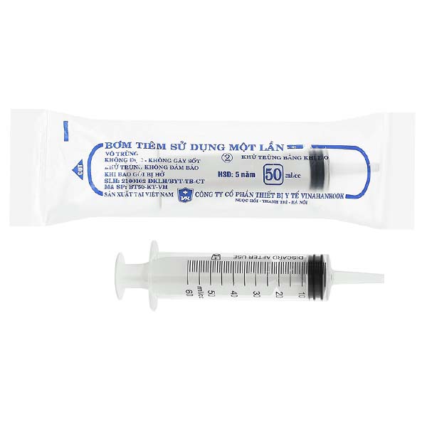 Bơm tiêm cho ăn sử dụng một lần Vinahankook 50ml/cc gói 1 cái