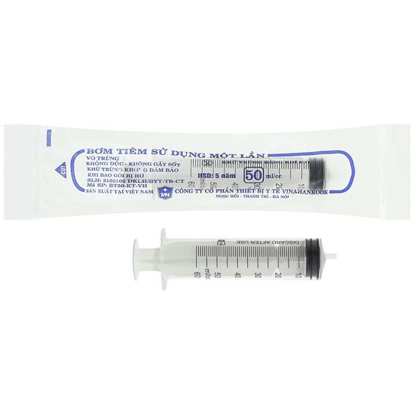 Bơm tiêm sử dụng một lần Vinahankook 50ml/cc gói 1 cái