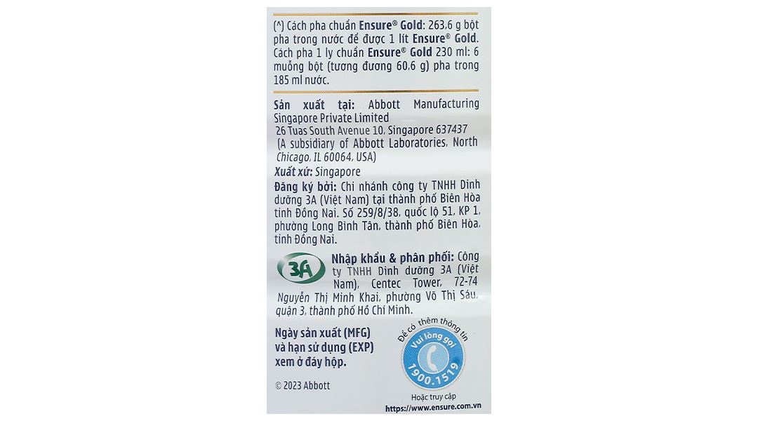 Thực phẩm dinh dưỡng y học: Ensure Gold - 10