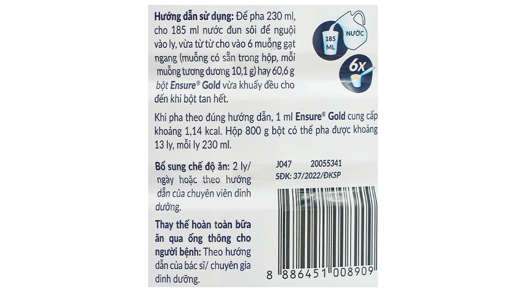 Thực phẩm dinh dưỡng y học: Ensure Gold - 12