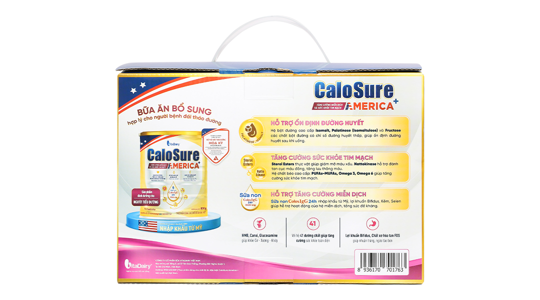 Sữa bột Calosure America+ 800G Dành Cho Người Tiểu Đường