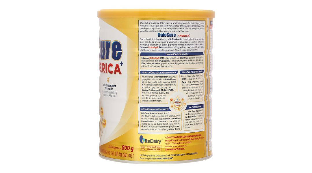 Sữa bột Calosure America+ 800G Dành Cho Người Tiểu Đường