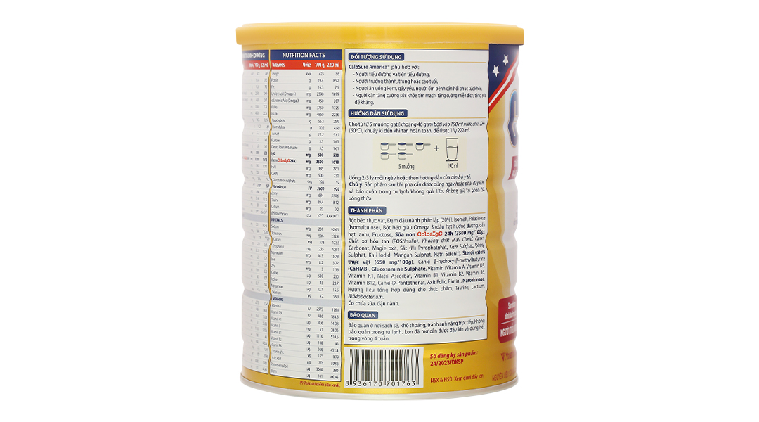 Sữa bột Calosure America+ 800G Dành Cho Người Tiểu Đường