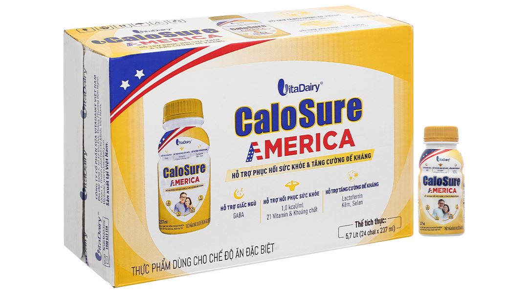 Sữa bột pha sẵn CaloSure America tăng đề kháng, hồi phục sức khỏe