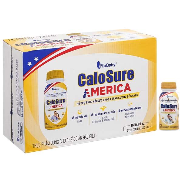Sữa bột pha sẵn CaloSure America tăng cường đề kháng, hồi phục sức khỏe (24 chai x 237ml)