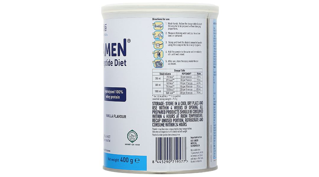 Thực phẩm dinh dưỡng y học Peptamen lon 400g