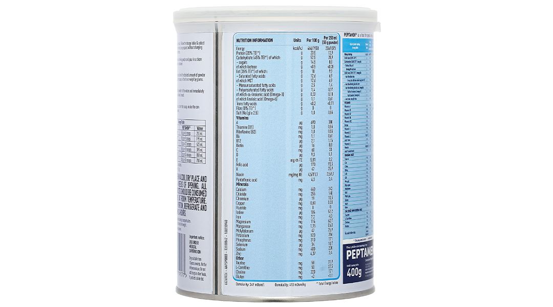 Thực phẩm dinh dưỡng y học Peptamen lon 400g