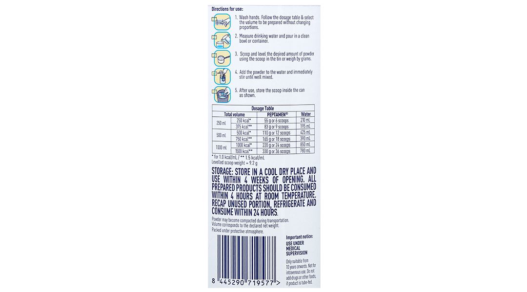 Thực phẩm dinh dưỡng y học Peptamen lon 400g