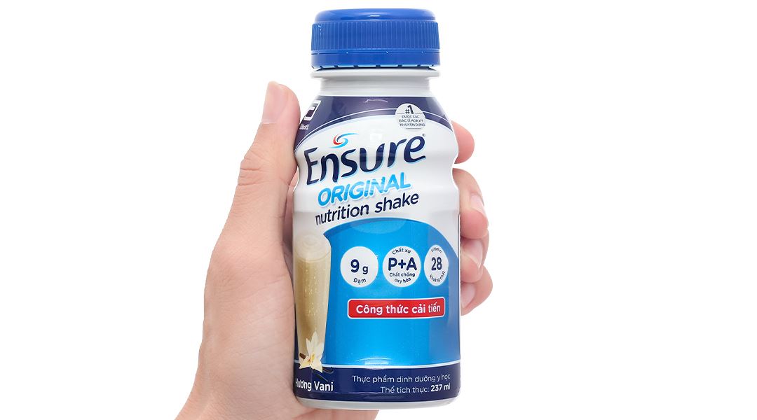 Sữa bột pha sẵn Ensure Original bổ sung dinh dưỡng đầy đủ hương vani