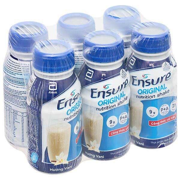 Sữa bột pha sẵn Ensure Original bổ sung dinh dưỡng đầy đủ hương vani (6 chai x 237ml)