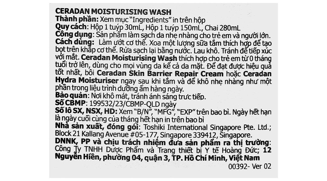 Sữa tắm Ceradan Moisturising bổ sung Ceramide, duy trì làn da ẩm mượt