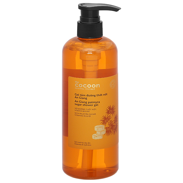 Gel tắm Cocoon Đường Thốt Nốt An Giang làm sạch, duy trì làn da ẩm mượt chai 500ml