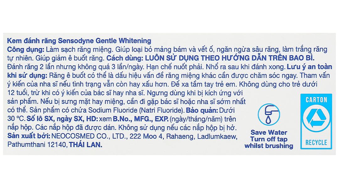 Kem đánh răng Sensodyne Gentle Whitening giúp làm trắng răng tuýp 160g - 26