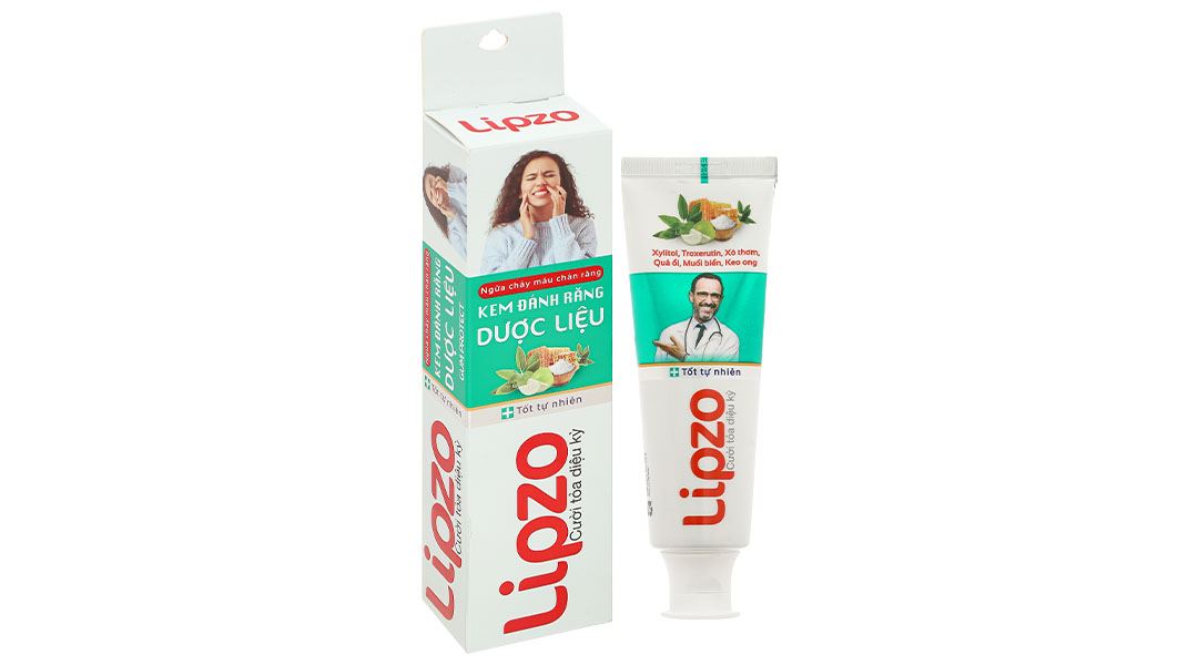 Kem đánh răng Dược Liệu Lipzo sạch nướu, ngừa chảy máu chân răng