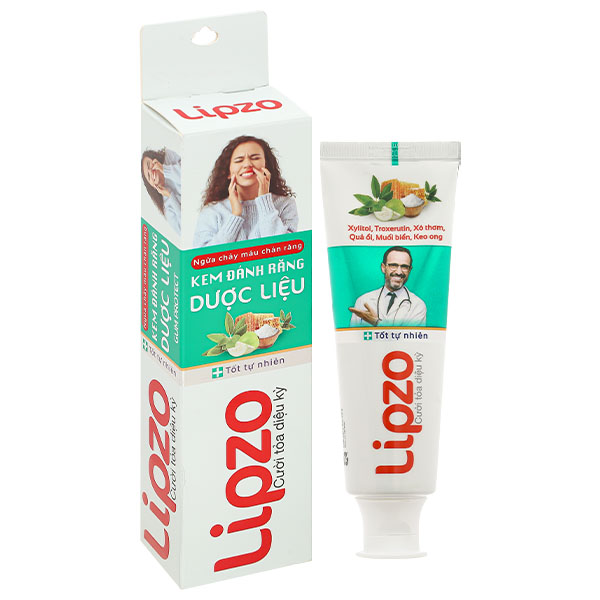 Kem đánh răng Dược Liệu Lipzo sạch nướu, ngừa chảy máu chân răng tuýp 110g